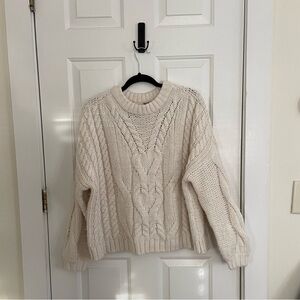 Aerie cable knit cream sweater